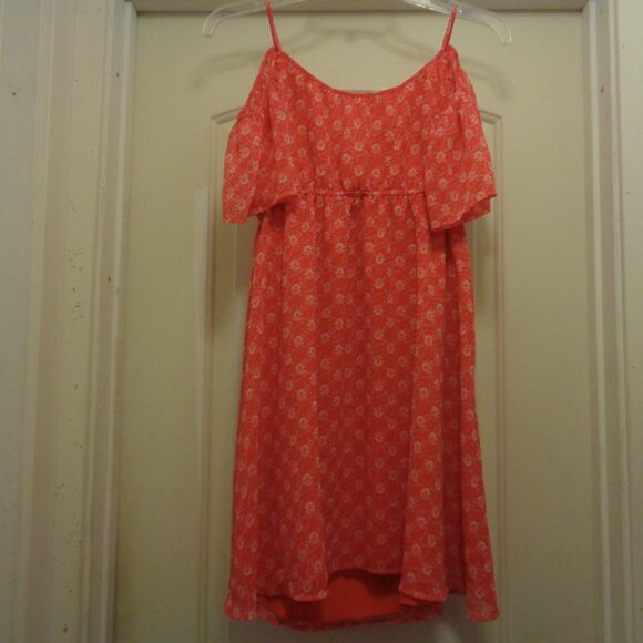 TANGERINE DREAM & WHITE OFF SHOULDER MINI DRESS M - Picture 9 of 9
